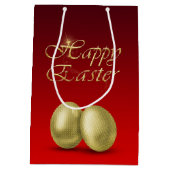 Goldene Ostereier - Mittlere Geschenktasche Geschenktüte (Rückseite)