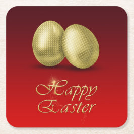 Goldene Ostereier - Untersetzer auf Papier