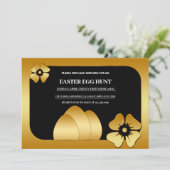 Goldene Osterfeiertage Einladung zur Eizelljagd (Stehend Vorderseite)