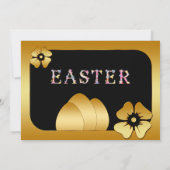 Goldene Osterfeiertage Einladung zur Eizelljagd (Rückseite)