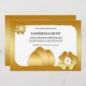 Goldene Osterfeiertage Einladung zur Eizelljagd (Vorne/Hinten)