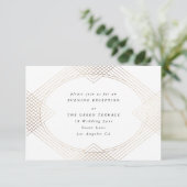 Goldene Oval Geometrische Art Deco Gatsby Hochzeit Begleitkarte (Stehend Vorderseite)