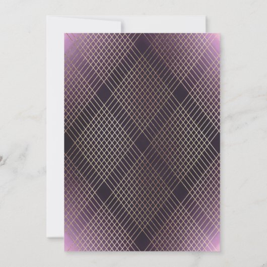 Goldene Oval Geometrische Art Deco Gatsby Hochzeit Einladung (Rückseite)