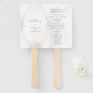 Goldene Oval Geometrische Art Deco Gatsby Hochzeit Fächer