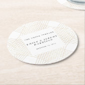 Goldene Oval Geometrische Art Deco Gatsby Hochzeit Runder Pappuntersetzer (Angewinkelt)