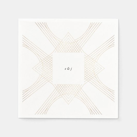 Goldene Oval Geometrische Art Deco Gatsby Hochzeit Serviette (Vorderseite)