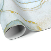 Goldene Ozeanwellen. Reichhaltiges abstraktes Bild Geschenkpapier (Rolleneckpunkt)