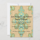 Goldene Paisley Einladung (Rückseite)