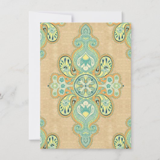 Goldene Paisley Einladung (Vorderseite)