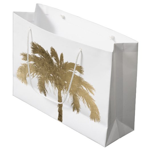 Goldene Palme Große Geschenktüte (Vorderseite Schrägansicht)