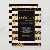 Goldene Palmen Einladung (Vorne/Hinten)