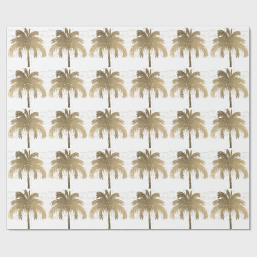 Goldene Palmen Geschenkpapier (Flach)
