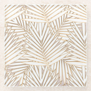 Goldene Palmwedel: Art Deco. Glasuntersetzer