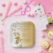 Goldene Papierplatten zum 50. Geburtstag  Pappteller (Party)