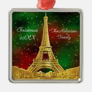 Goldene Pariser Skyline #2 Weihnachtsstern Ornament Aus Metall