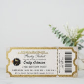 Goldene Parteieinladung Einladung (Stehend Vorderseite)