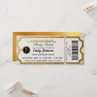 Goldene Parteiticket-Einladung 2026 Einladung