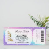 Goldene Parteiticket-Einladung Einladung (Stehend Vorderseite)