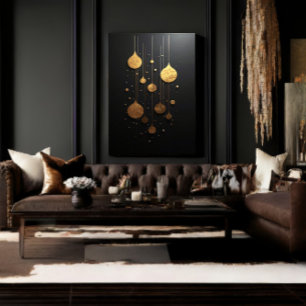 Goldene Partikel tanzen Leinwanddruck