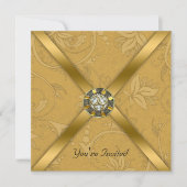 Goldene Party Einladung (Vorderseite)