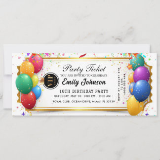 Goldene Party-Ticket-Einladung 2026 Einladung
