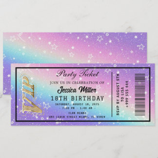 Goldene Party-Ticket-Einladung Einladung