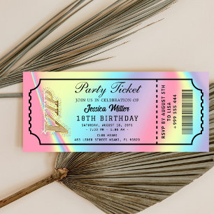 Goldene Party-Ticket-Einladung Einladung