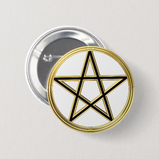 Goldene Pentagramm Button (Vorne & Hinten)