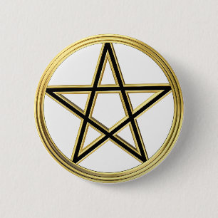 Goldene Pentagramm Button