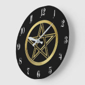 Goldene Pentagramm Große Wanduhr (Winkel)