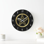 Goldene Pentagramm Große Wanduhr (Zuhause)