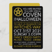 Goldene Pentagramm, Hexen-Halloween-Party Einladung (Vorne/Hinten)