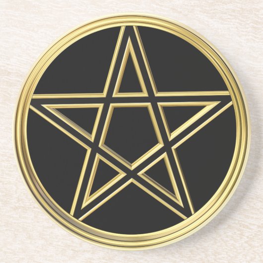 Goldene Pentagramm Untersetzer (Vorne)