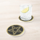 Goldene Pentagramm Untersetzer (Seite)