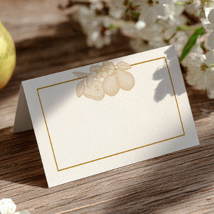 Goldene Perfekte Birnen-Flat-Platzkarte Platzkarte