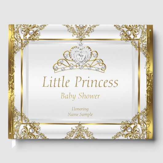 Goldene Perl Princess Baby Dusche Gästebuch (Vorderseite)