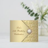 Goldene Perle Frauen 50. Geburtstagsparty Einladung (Stehend Vorderseite)