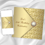 Goldene Perle Frauen 50. Geburtstagsparty Einladung<br><div class="desc">Eleganter Gold- und Goldwirl blühte mit der Golden 50. Geburtstagsfeier der Perlmittelfrau. Diese wunderschöne goldene 50. Geburtstagsfeier-Einladung lässt sich leicht an Ihre Veranstaltung anpassen,  indem Sie einfach Ihre Details in den Schriftart-Stil und den Wortlaut Ihrer Wahl einfügen.</div>