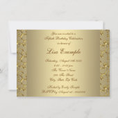 Goldene Perle Frauen 50. Geburtstagsparty Einladung (Rückseite)