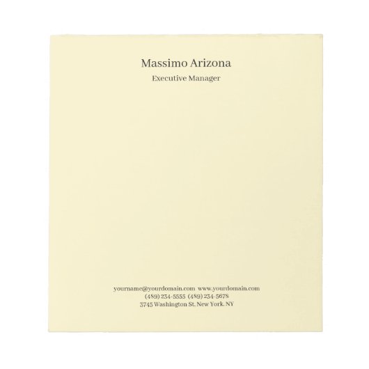 Goldene Perle Schlichte Moderne Minimalistisch Notizblock (Vorderseite)