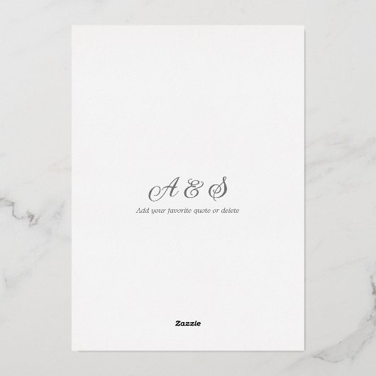 Goldene Perlen Hochzeit Gold Folieneinladung (Rückseite)