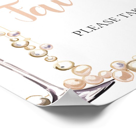 Goldene Perlen und Prosecco Champagner-Favoriten-Z Poster (Ecke)