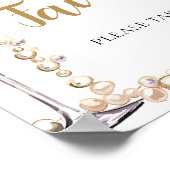Goldene Perlen und Prosecco Champagner-Favoriten-Z Poster (Ecke)