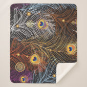 Goldene Pfauenfedern: dunkles Muster. Sherpadecke (Vorderseite)