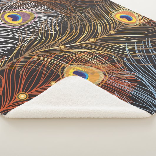 Goldene Pfauenfedern: dunkles Muster. Sherpadecke (3/4)