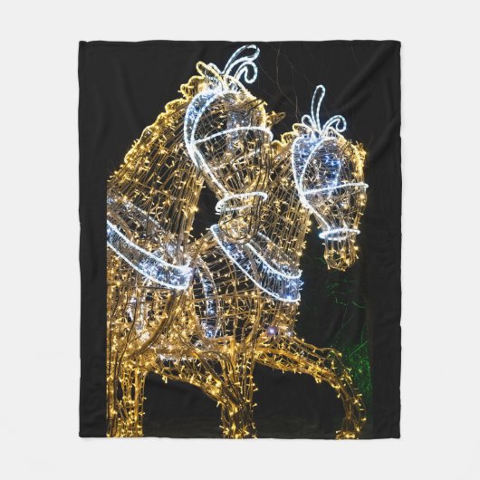 Goldene Pferde Fleecedecke (Vorderseite)