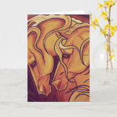 Goldene Pferde Karte (Gelbe Blume)