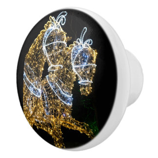 Goldene Pferde Keramikknauf