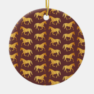 Goldene Pferde Keramikornament