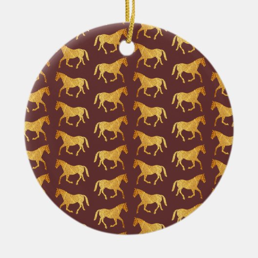 Goldene Pferde Keramikornament (Vorne)